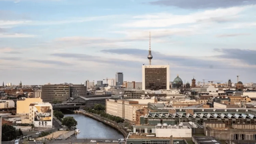 View of Kreuzberg, Berlin classic easy city for vegan travellers.